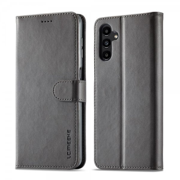 Lc.Imeeke Samsung Galaxy A35 Cover med Kortrum Stativfunktion Grå
