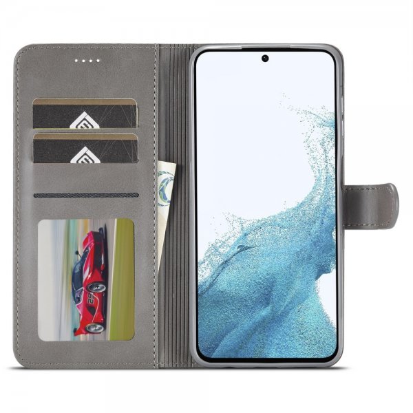 Lc.Imeeke Samsung Galaxy A35 Cover med Kortrum Stativfunktion Grå