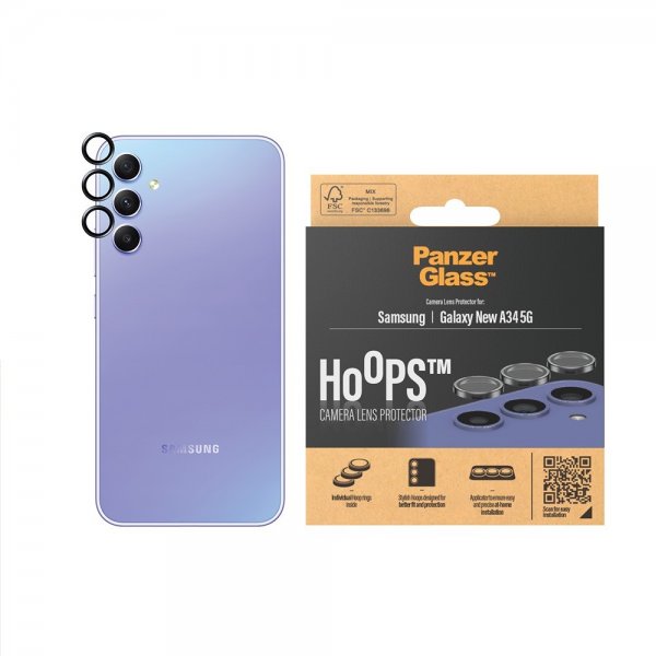 PanzerGlass Samsung Galaxy A35 Kamerabeskyttelse Hoops Sort