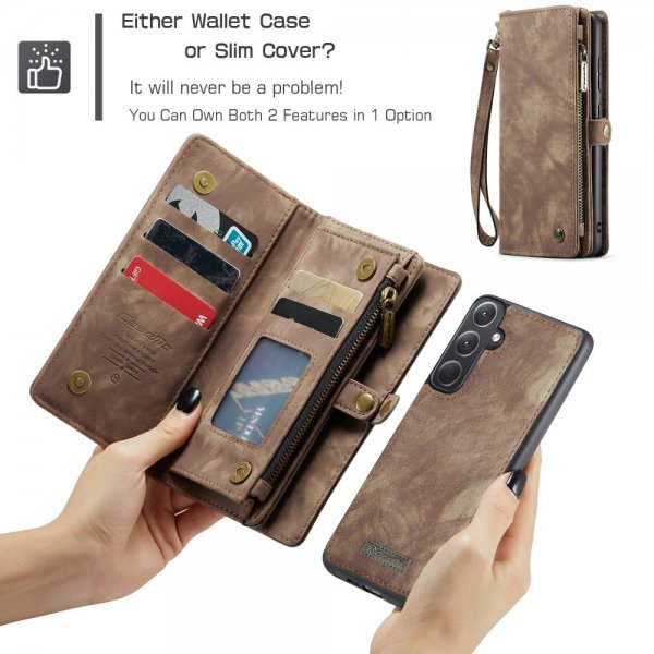 CaseMe Samsung Galaxy A36 Cover 008 Series Aftagelig Skal Brun