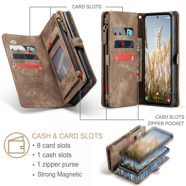 CaseMe Samsung Galaxy A36 Cover 008 Series Aftagelig Skal Brun
