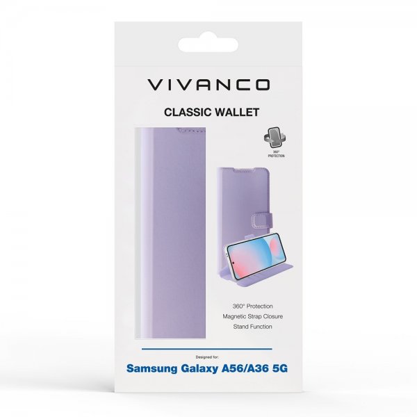 Vivanco Samsung Galaxy A36/Galaxy A56 Etui Classic Wallet Lavendel