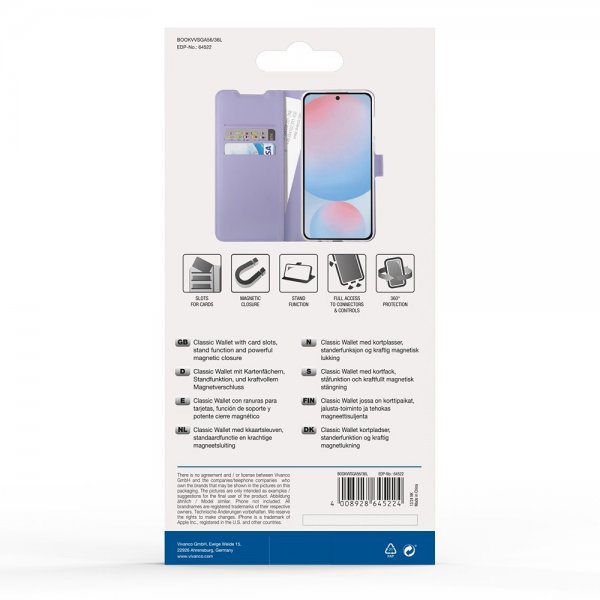 Vivanco Samsung Galaxy A36/Galaxy A56 Etui Classic Wallet Lavendel