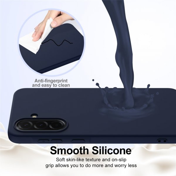 Samsung Galaxy A36/Galaxy A56 Cover med Strap Silikone MagSafe Mørkeblå