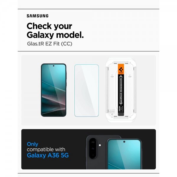 Spigen Samsung Galaxy A36/A37 Skærmbeskyttelse GLAS.tR EZ Fit 2-pak