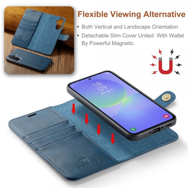 Dg.Ming Samsung Galaxy A37 Etui med Aftageligt Cover Blå
