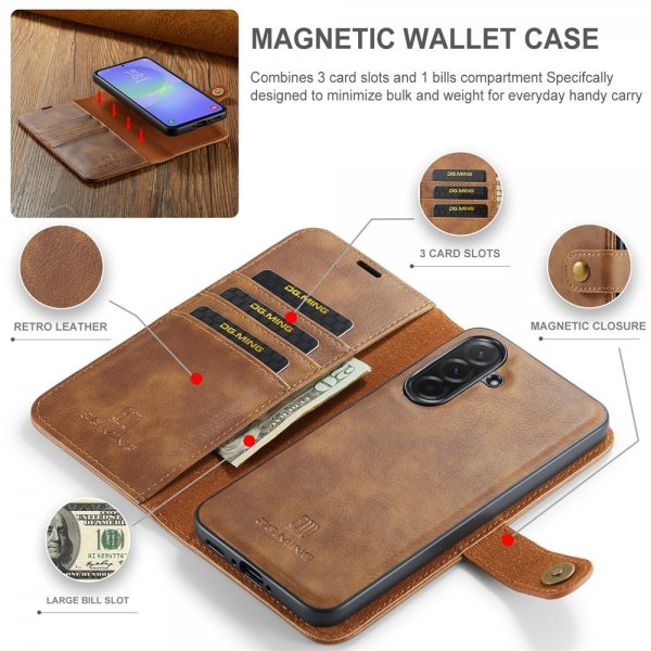 Dg.Ming Samsung Galaxy A37 Etui med Aftagelig Skal Brun