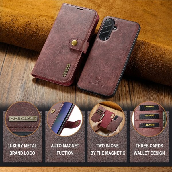 Dg.Ming Samsung Galaxy A37 Etui med Aftageligt Cover Rød