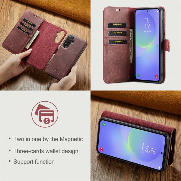 Dg.Ming Samsung Galaxy A37 Etui med Aftageligt Cover Rød