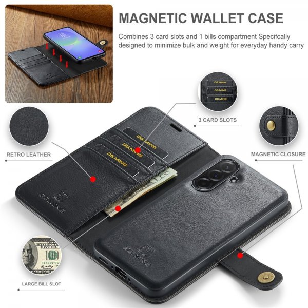 Dg.Ming Samsung Galaxy A37 Etui med Aftagelig Skal Sort