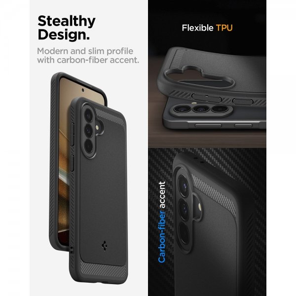 Spigen Samsung Galaxy A37 Cover Rugged Armor Matt Sort