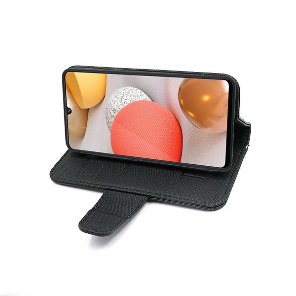 Rvelon Samsung Galaxy A42 5G Etui Udklappeligt Kortrum Sort