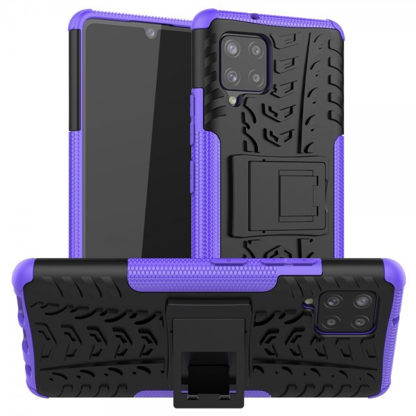 Samsung Galaxy A42 5G Cover Dækmønster Stativfunktion Lilla
