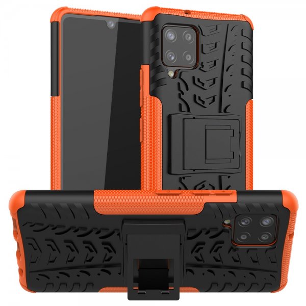 Samsung Galaxy A42 5G Cover Dækmønster Stativfunktion Orange
