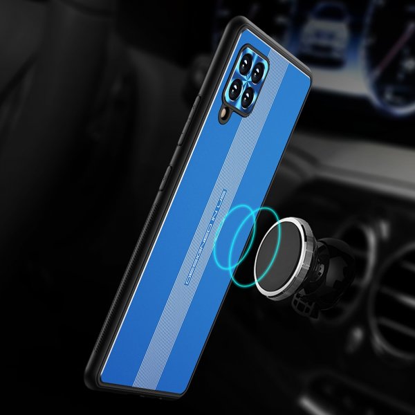 Samsung Galaxy A42 5G Cover med Metalplade Blå