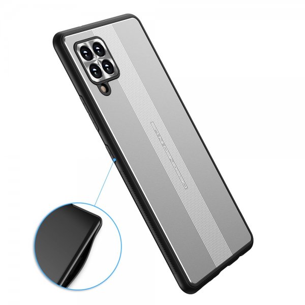 Samsung Galaxy A42 5G Cover med Metalplade Sølv