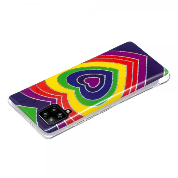 Samsung Galaxy A42 5G Cover Motiv Farverigt Hjerte Mønster