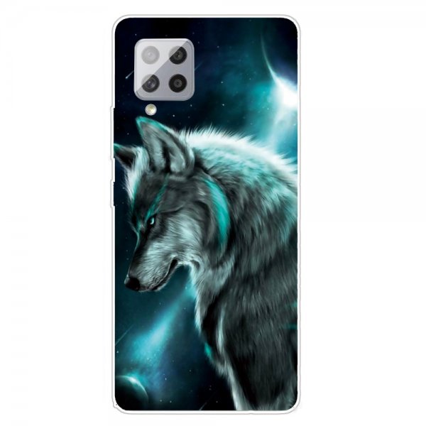 Samsung Galaxy A42 5G Cover Motiv Ulv Blå