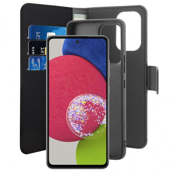 Puro Samsung Galaxy A53 5G Etui 2 i 1 Wallet Case Aftageligt Cover Sort
