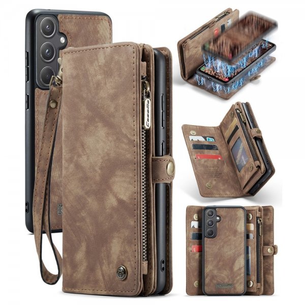 CaseMe Samsung Galaxy A55 Etui 008 Series Aftageligt Cover Brun