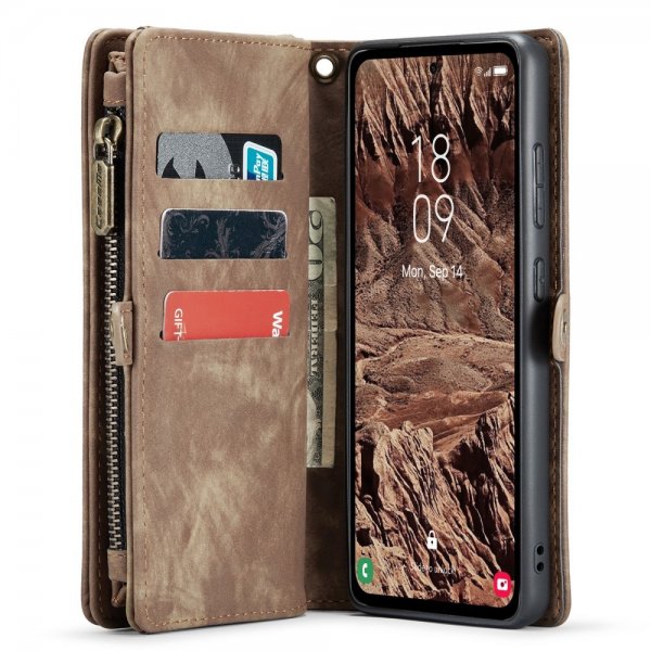 CaseMe Samsung Galaxy A55 Etui 008 Series Aftageligt Cover Brun