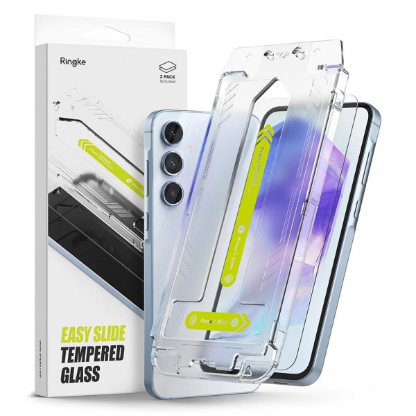 Ringke Samsung Galaxy A55 Skærmbeskyttelse Easy Slide 2-pak