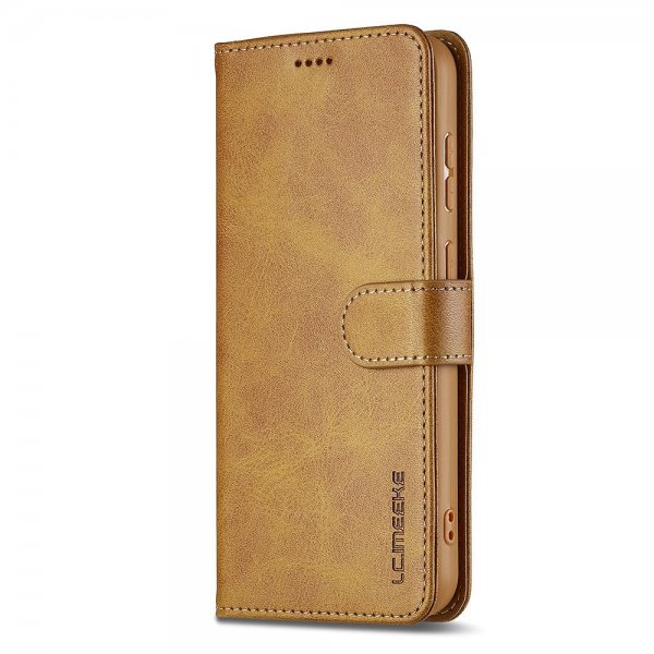 Lc.Imeeke Samsung Galaxy A56 Etui med Kortlomme Stativfunktion Lysebrun