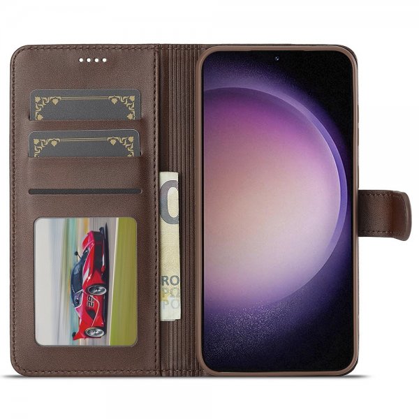 Lc.Imeeke Samsung Galaxy A56 Etui med Kortlomme Stativfunktion Mørkebrun