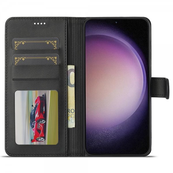 Lc.Imeeke Samsung Galaxy A56 Etui med Kortlomme Stativfunktion Sort