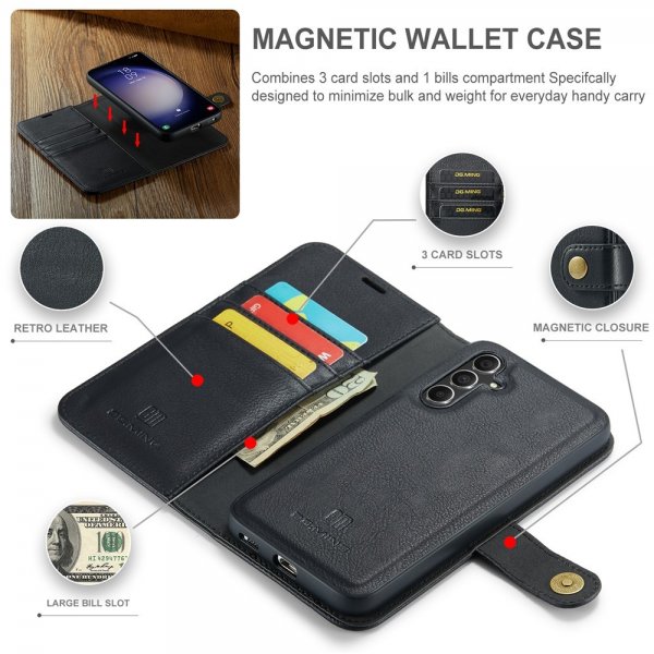 Dg.Ming Samsung Galaxy A56 Etui med Aftageligt Cover Sort