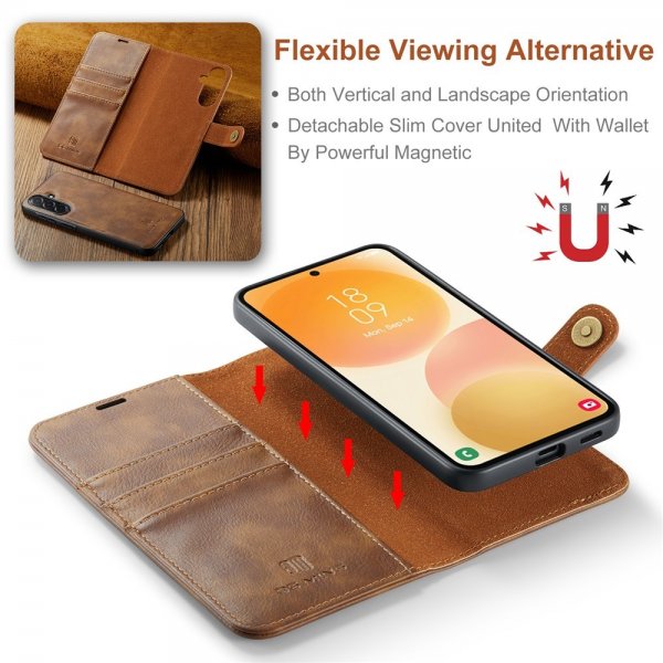 Dg.Ming Samsung Galaxy A57 Etui med Aftagelig Skal Brun