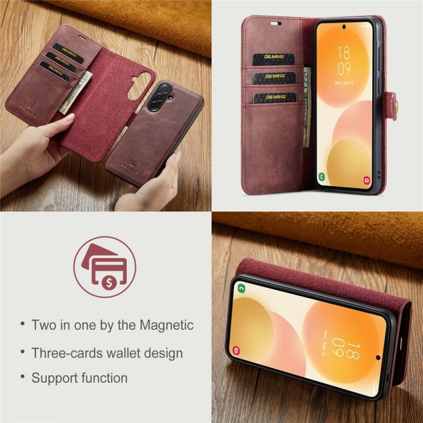 Dg.Ming Samsung Galaxy A57 Etui med Aftageligt Cover Rød