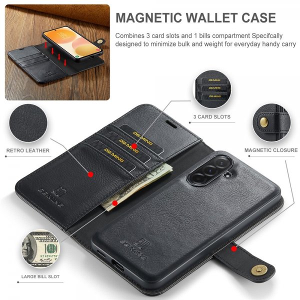 Dg.Ming Samsung Galaxy A57 Etui med Aftagelig Skal Sort