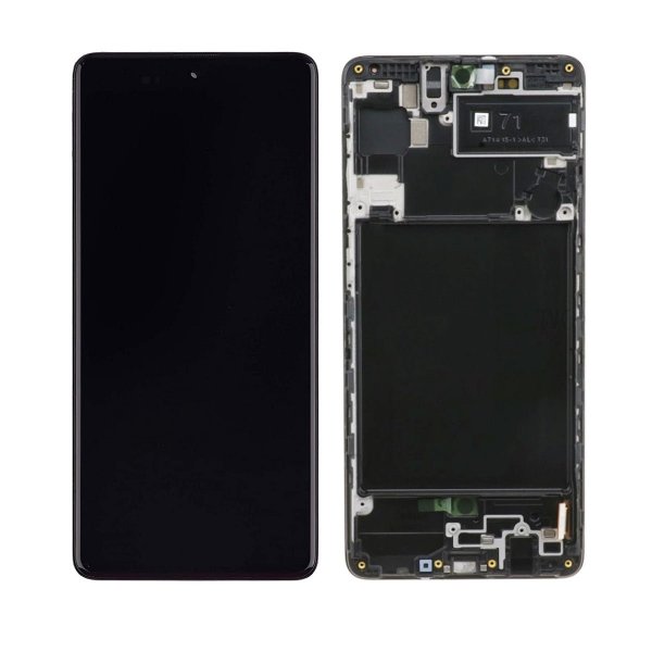 Samsung Galaxy A71 Skærm med LCD Display + Ram - Sort