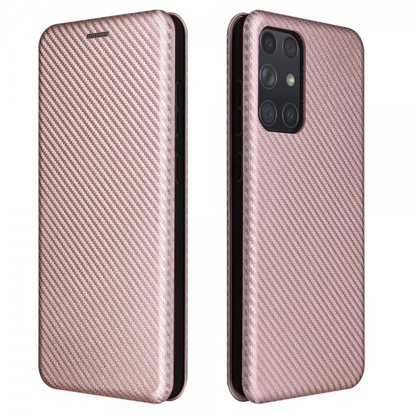 Samsung Galaxy A72 Cover Kulfibertekstur Rosaguld