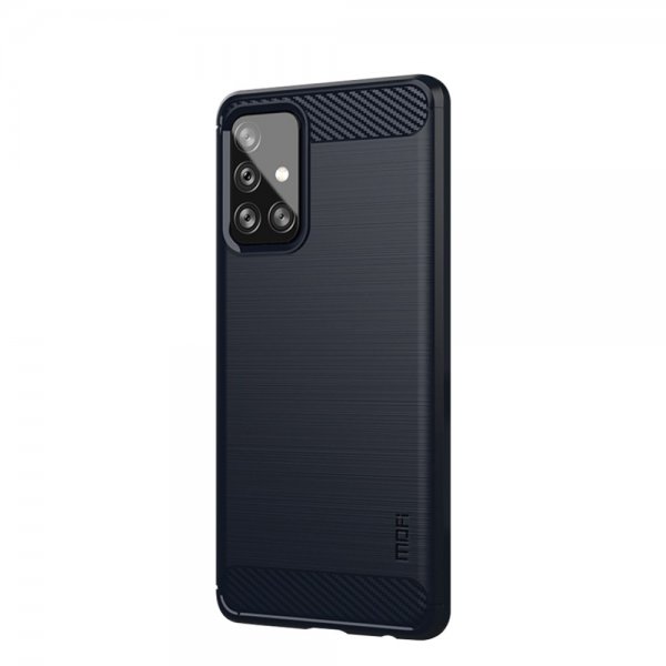 Mofi Samsung Galaxy A72 Cover Børstet Kulfibertekstur Blå
