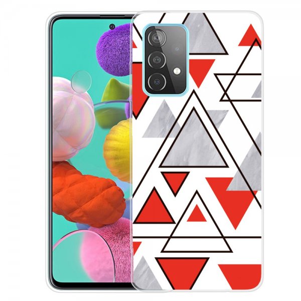 Samsung Galaxy A72 Cover Marmortrekanter Rød