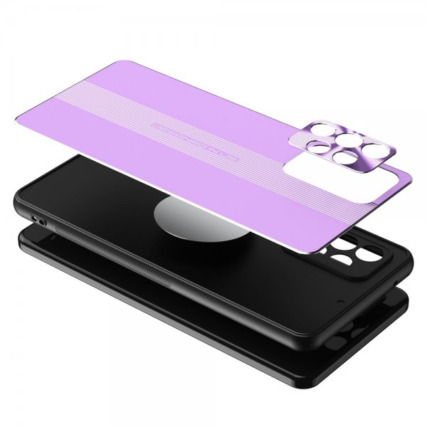 Samsung Galaxy A72 Cover med Metalplade Lilla