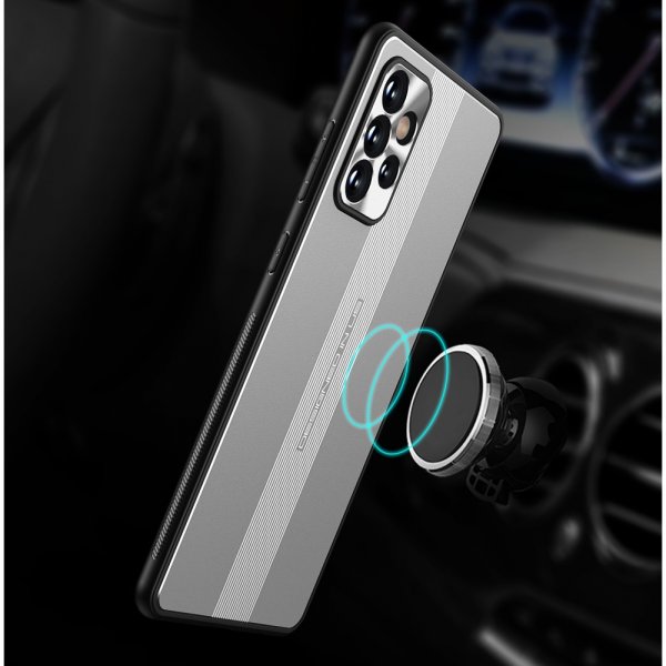 Samsung Galaxy A72 Cover med Metalplade Sølv