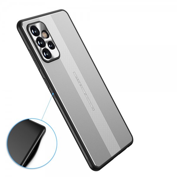Samsung Galaxy A72 Cover med Metalplade Sølv