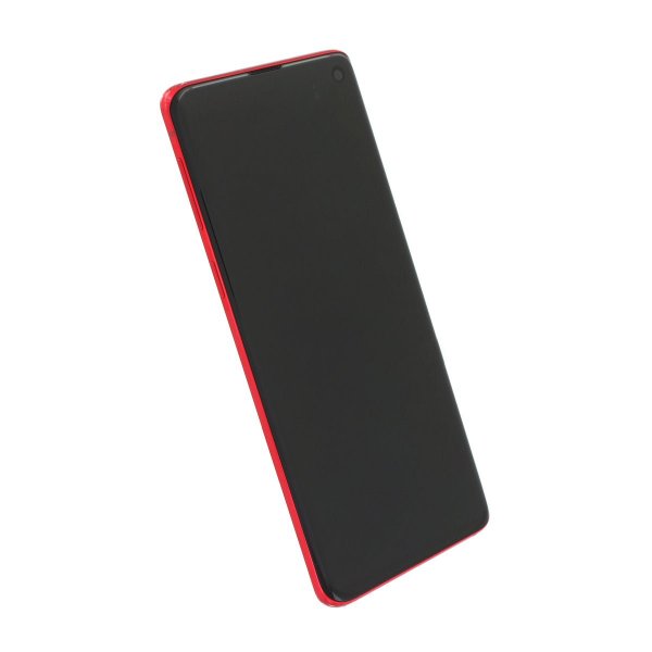 Samsung Galaxy S10 (SM-G973F) Skærm med LCD Display Original - Rød