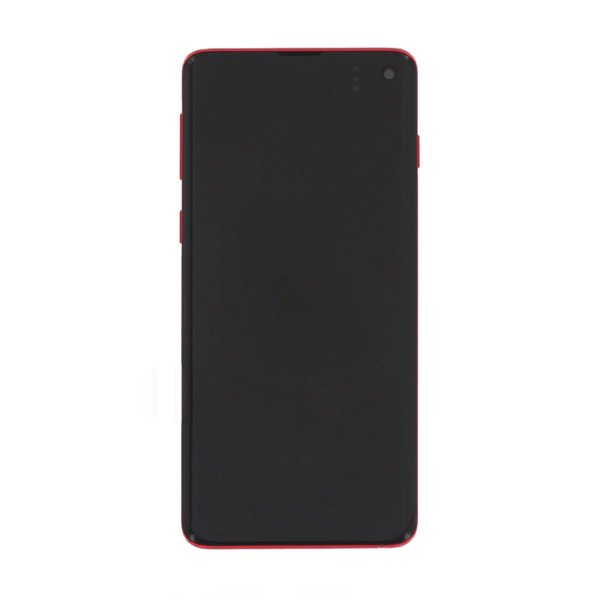 Samsung Galaxy S10 (SM-G973F) Skærm med LCD Display Original - Rød