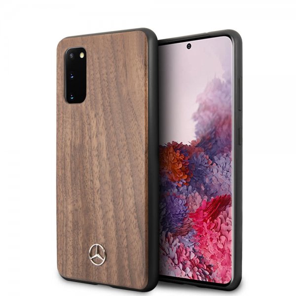 Mercedes Benz Samsung Galaxy S20 Cover Wood Line Brun