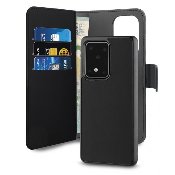 Puro Samsung Galaxy S20 Ultra Etui Wallet Detachable 2 i 1 Sort