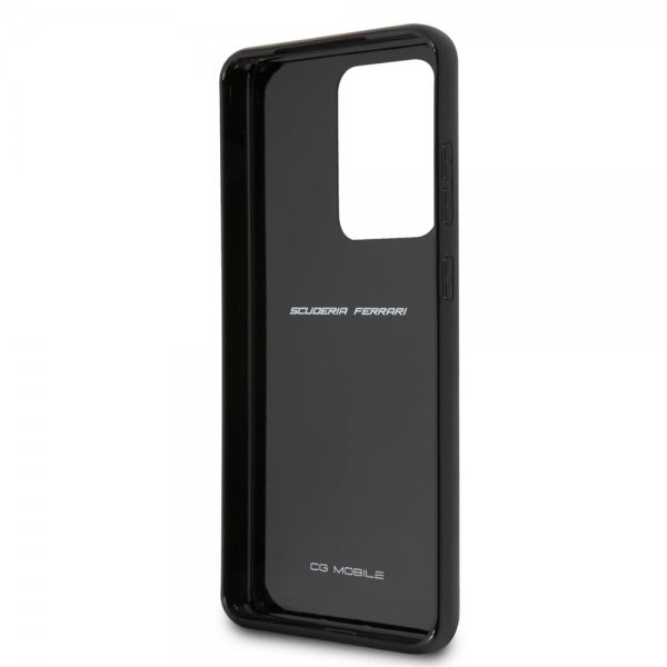 Ferrari Samsung Galaxy S20 Ultra Cover Kulfibertekstur Sort