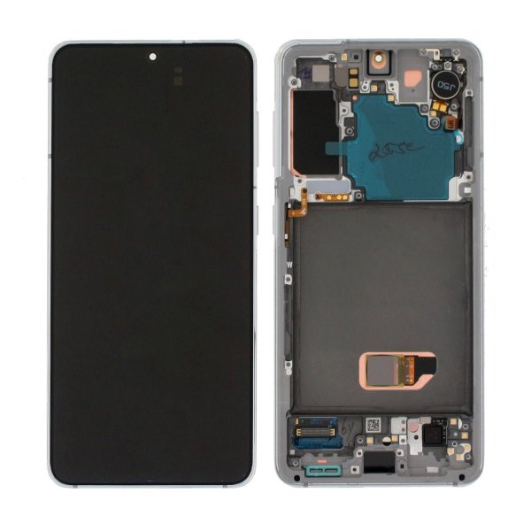 Samsung Galaxy S21 5G Skærm med LCD Display Original - Hvid