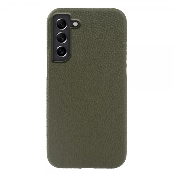 Samsung Galaxy S21 FE Cover Ægte Læder MagSafe Mørkegrøn