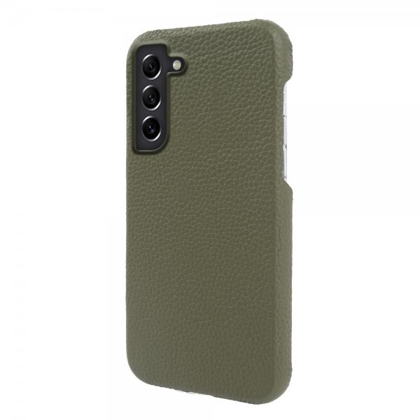 Samsung Galaxy S21 FE Cover Ægte Læder MagSafe Mørkegrøn