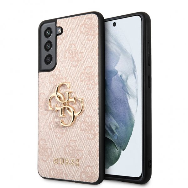 Guess Samsung Galaxy S21 FE Cover Metal Logo Rosa