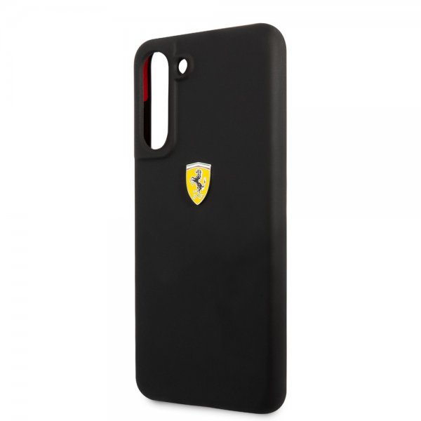 Ferrari Samsung Galaxy S21 FE Cover Metal Logo Sort